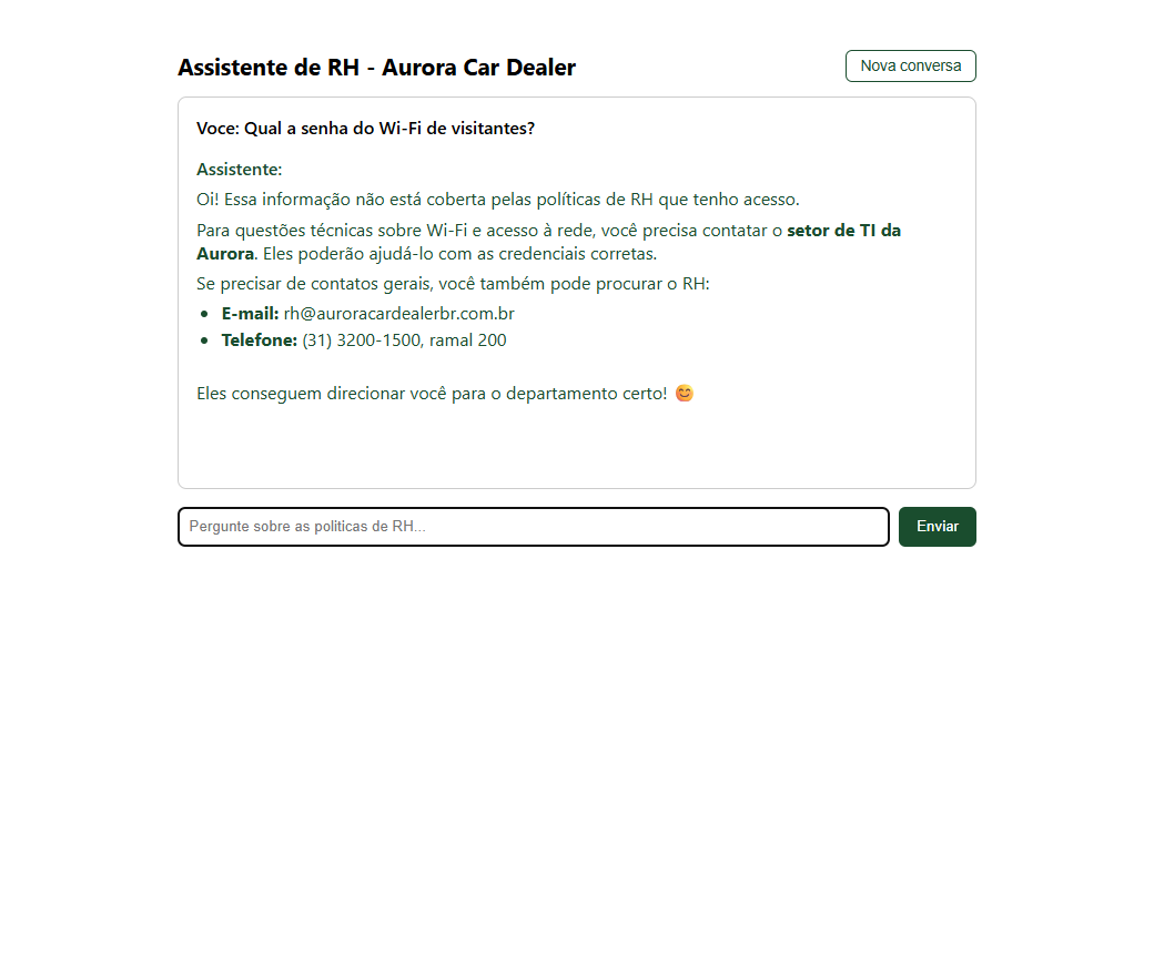Pergunta fora de escopo, o assistente não inventa